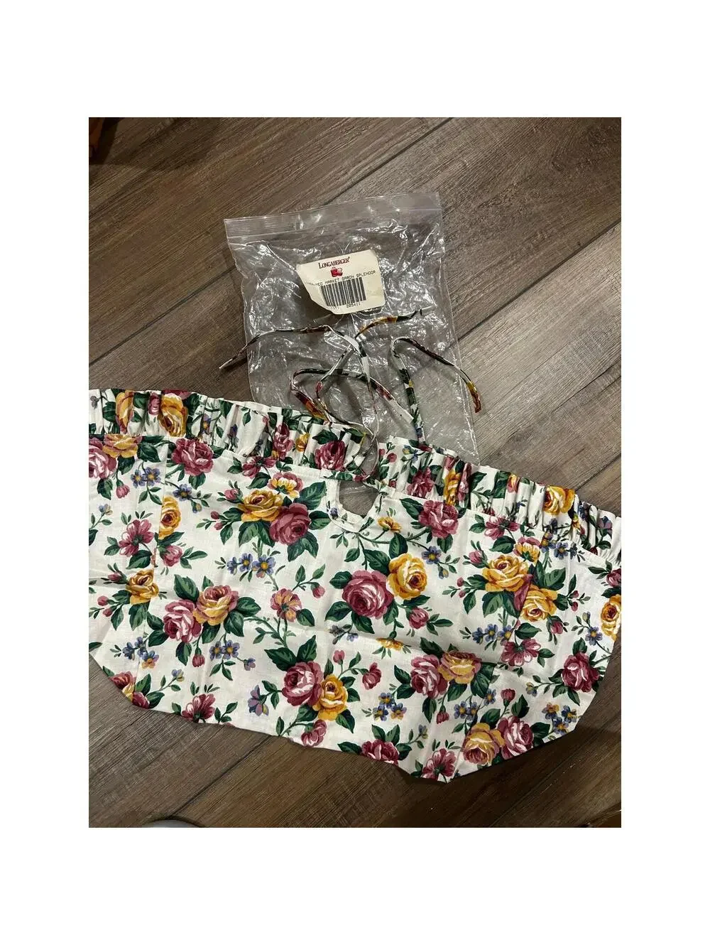 Longaberger Medium Market 1 handle Basket Liner Garden Splendor Roses NEW floral